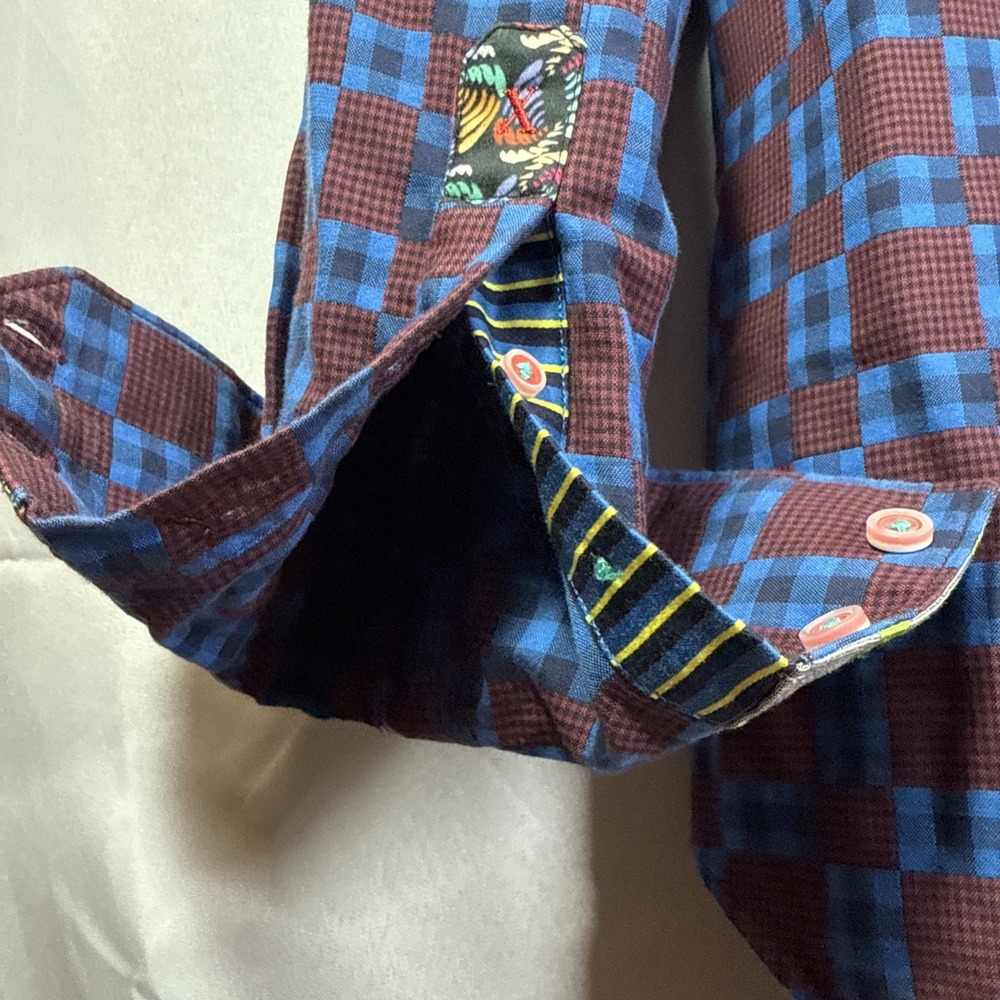 Robert Graham Infrared Long Sleeve Button Down Tailored Fit Shirt 2XL - Picture 6 of 14